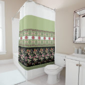 Schwarz mit Grün Duschvorhang (Beispiel)