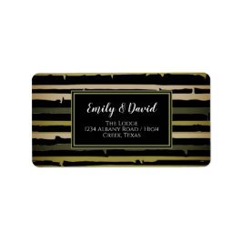 Schwarz mit grünen Bambusstreifen Adressaufkleber