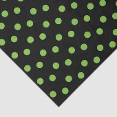 Schwarz mit grünen Polka-Punkten Seidenpapier (Ausschnitt)