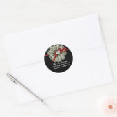 Schwarz mit grünen Spitzen- und Rot-Ribbon-Adressm Runder Aufkleber (Umschlag)