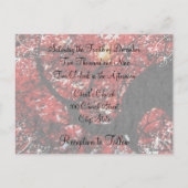 Schwarz mit Herbst-Herbst-Rote-Blattbaum-Hochzeit Einladungspostkarte (Rückseite)