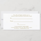 Schwarz mit Imitate Gold-Script | Geschenkgutschei (Rückseite)