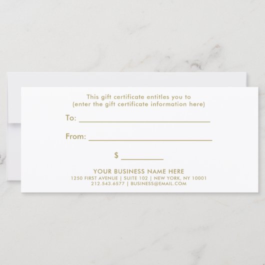 Schwarz mit Imitate Gold-Script | Geschenkgutschei (Rückseite)