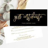 Schwarz mit Imitate Gold-Script | Geschenkgutschei
