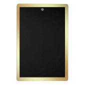 Schwarz mit Imitaten Gold-Glam-Grenze Mini Klemmbrett (Rückseite)