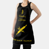 Schwarz mit klassischem Gold-Rolling-Button und Kr Schürze (InSitu)