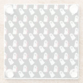 SCHWARZ MIT KLEINEN WEISSEN GHOSTEN GLASUNTERSETZER (Rückseite)