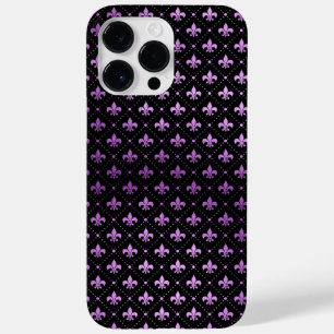 SCHWARZ MIT LILA FLEUR DI LIS PATTER Case-Mate iPhone 14 PRO MAX HÜLLE