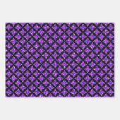 SCHWARZ MIT LILA GLITZER AUSSEHEN GESCHENKPAPIER SET (Vorderseite 3)