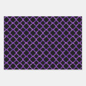 SCHWARZ MIT LILA GLITZER AUSSEHEN GESCHENKPAPIER SET (Vorderseite 2)