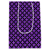 SCHWARZ MIT LILA GLITZER AUSSEHEN MITTLERE GESCHENKTÜTE (Rückseite)