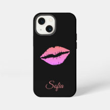 Schwarz mit Lips iPhone Namen Anpassung Abdeckung.