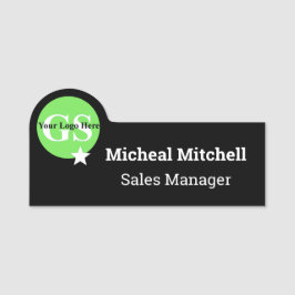 Schwarz mit Logo-Firmenkundenname Namensschild