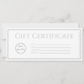 Schwarz mit Logo und Geschenkgutschein Einladung (Rückseite)