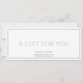 Schwarz mit Logo und Geschenkgutschein Einladung (Vorderseite)