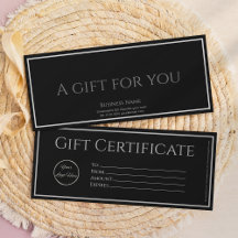 Schwarz mit Logo und Geschenkgutschein