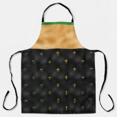 SCHWARZ MIT MARDI GRAS FLEUR DI LIS & STRIPES SCHÜRZE (Vorderseite)