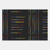 Schwarz mit mehrfarbigen Mustern Geschenkpapier Set (Vorderseite 3)
