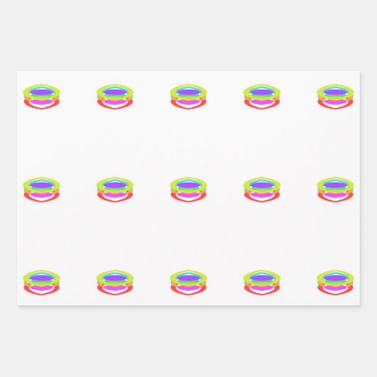 Schwarz mit mehrfarbigen Mustern Geschenkpapier Set (Vorderseite 2)