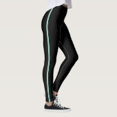 Schwarz mit Minzstreifen Leggings (Rechts)