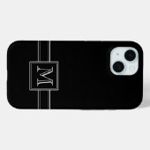 Schwarz mit Monogramm Case-Mate iPhone Hülle (Rückseite (Horizontal))