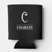 Schwarz Mit Monogramm Dosenkühler (Rückseite)