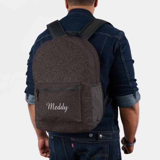 Schwarz, mit Monogramm, schwarzer Glitzer Bedruckter Rucksack (Insitu (Modell))