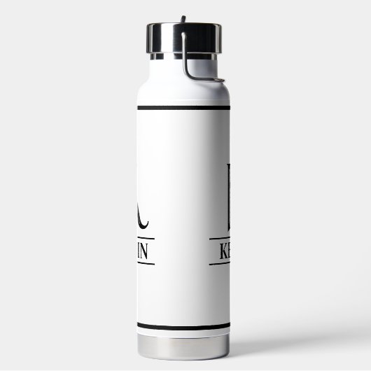 Schwarz Mit Monogramm Trinkflasche (Links)