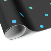 Schwarz mit Multicolor Polka Dots Wrapping Paper Geschenkpapier (Rolleneckpunkt)