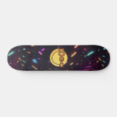 Schwarz mit Neon Sprinkles Rave Party Vibes Skateboard (Horizontal)