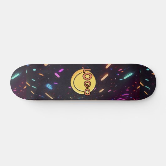 Schwarz mit Neon Sprinkles Rave Party Vibes Skateboard (Horizontal)