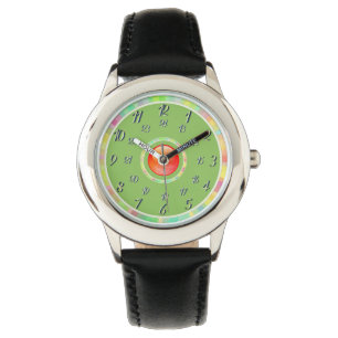 Schwarz mit Olivgrün Armbanduhr
