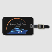 Schwarz mit Orange/Blue FAMILY CRUISE Gepäckanhänger (Vorderseite (Horizontal))