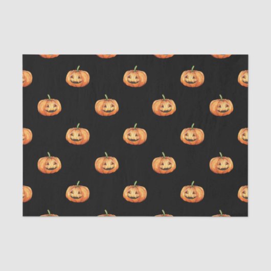 SCHWARZ MIT ORANGE ERNTEDANK PUMPKINS SEIDENPAPIER (Vorderseite)