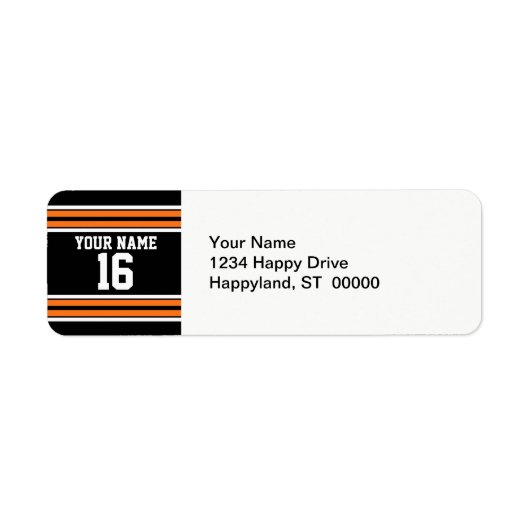 Schwarz mit Orange White Stripes Team Jersey (Vorne)
