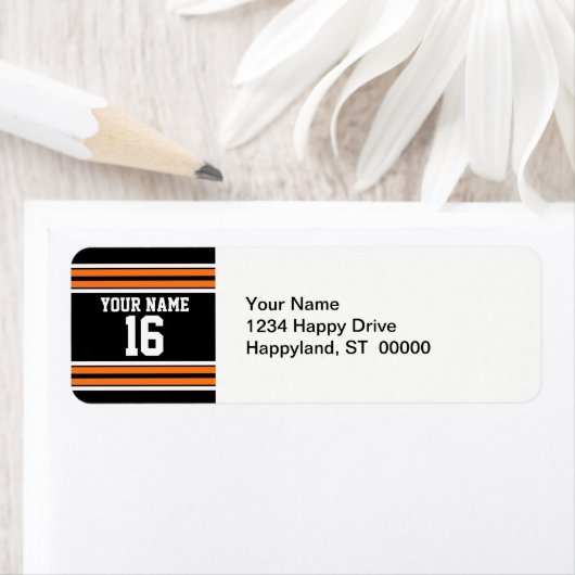 Schwarz mit Orange White Stripes Team Jersey (Insitu)