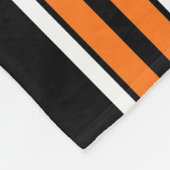 Schwarz mit Orange White Stripes Team Jersey Fleecedecke (Ecke)