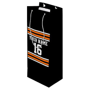 Schwarz mit Orange White Stripes Team Jersey Geschenktüte Für Weinflaschen