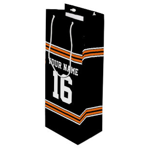 Schwarz mit Orange White Stripes Team Jersey Geschenktüte Für Weinflaschen