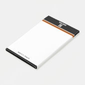 Schwarz mit Orange White Stripes Team Jersey Post-it Klebezettel (angewinkelt)