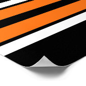 Schwarz mit Orange White Stripes Team Jersey Poster (Ecke)