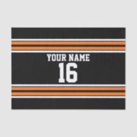 Schwarz mit Orange White Stripes Team Jersey