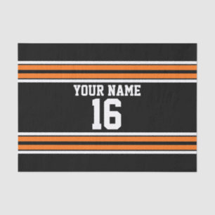 Schwarz mit Orange White Stripes Team Jersey Seidenpapier
