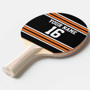 Schwarz mit Orange White Stripes Team Jersey Tischtennis Schläger