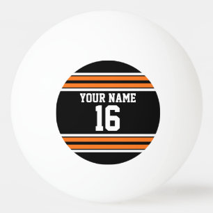 Schwarz mit Orange White Stripes Team Jersey Tischtennisball