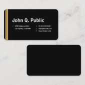 Schwarz mit orangefarbenem Streifen Visitenkarte (Vorne/Hinten)