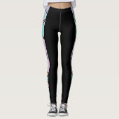 Schwarz mit Pastellfarben Geometrisch Modernes Abs Leggings (Vorderseite)