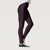 Schwarz mit Pink Pinstripe Leggings (Rechts)