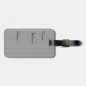 Schwarz mit Pink Pinstripes Gepäckanhänger (Rückseite horizontal)