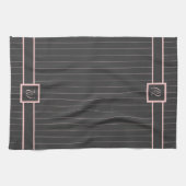 Schwarz mit Pink Pinstripes Küche Handtuch (Horizontal)